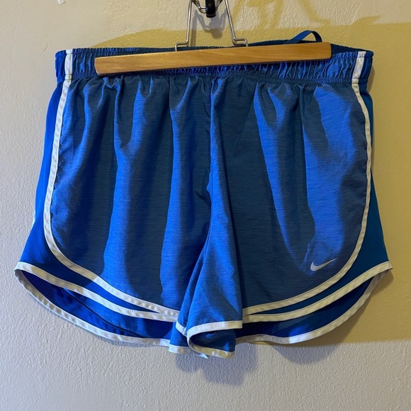 Nike Women's Blue and White Athletic Shorts - Picture 1 of 2